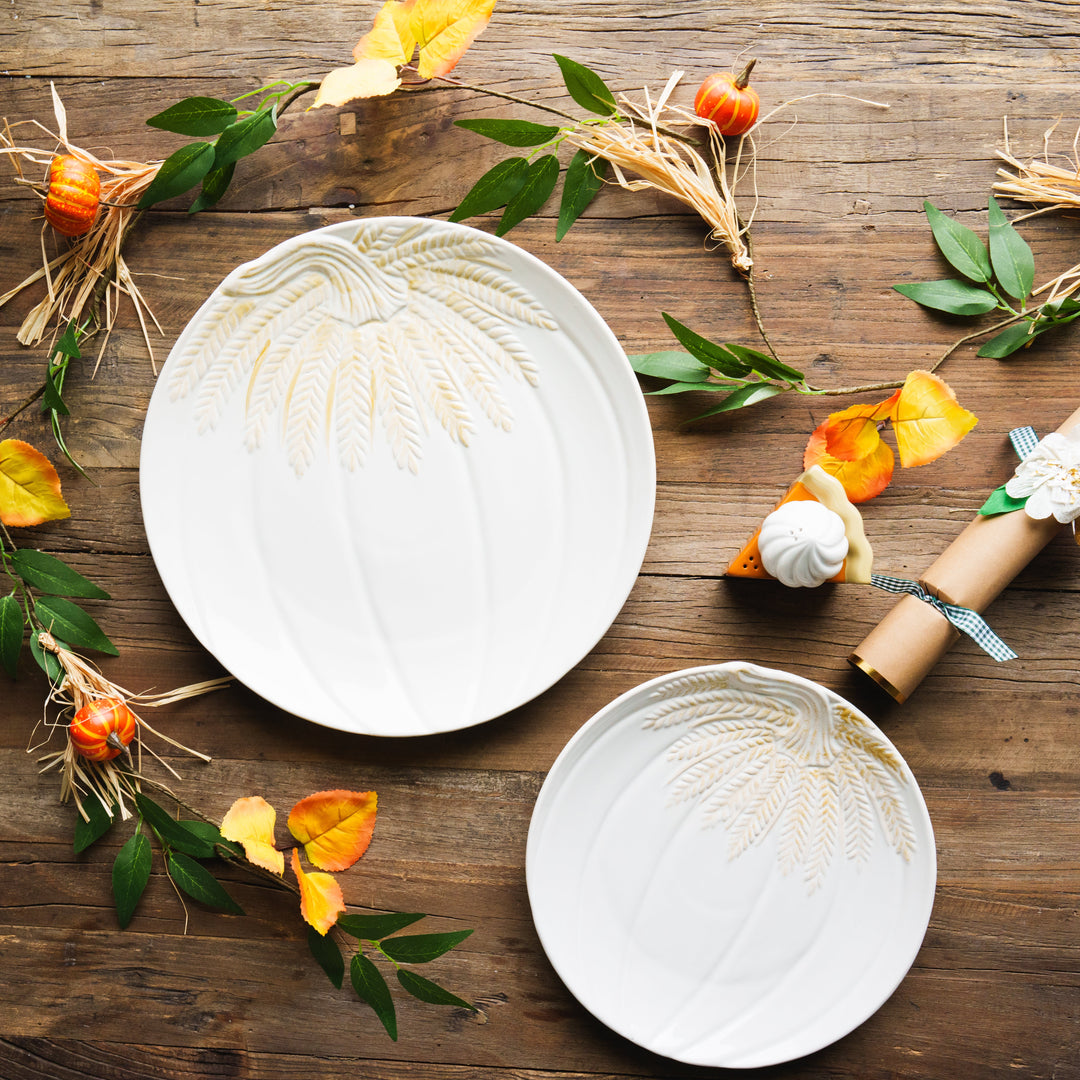 PUMPKIN PIE & WHIPPED CREAM SALT PEPPER SHAKERS Tag Thanksgiving Decor Bonjour Fete - Party Supplies