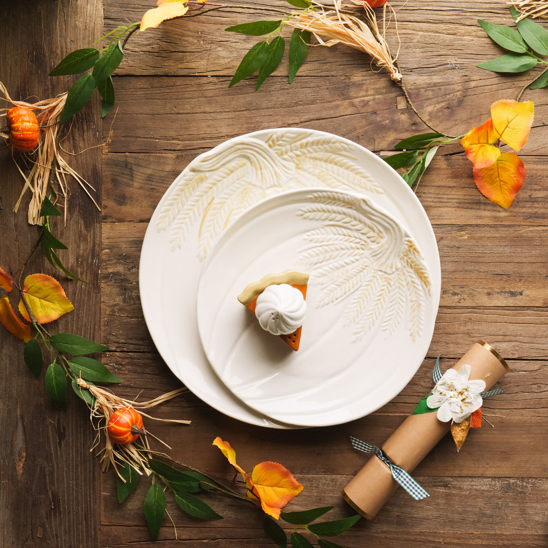 PUMPKIN PIE & WHIPPED CREAM SALT PEPPER SHAKERS Tag Thanksgiving Decor Bonjour Fete - Party Supplies