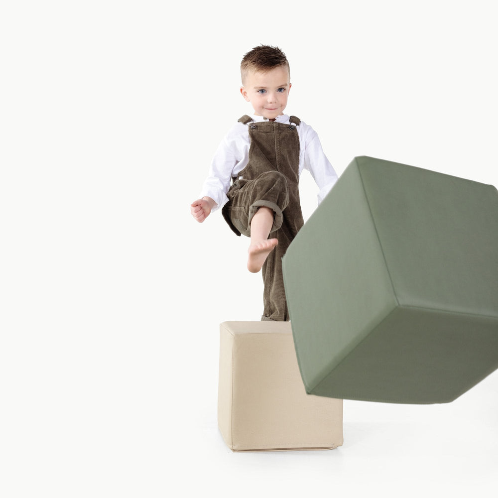 Gathre play cubes set of two in soft vegan leather.