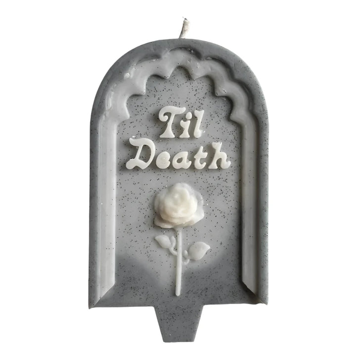 TIL DEATH TOMBSTONE CANDLE Graveyard Wanders Halloween Party Supplies Bonjour Fete - Party Supplies