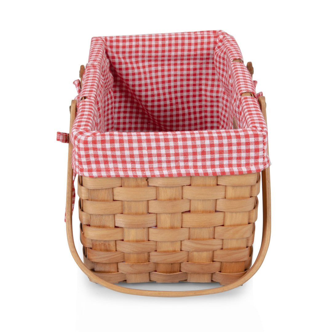 Farmhouse Basket - Red and White Gingham Basket Empty - Bonjour Fête 