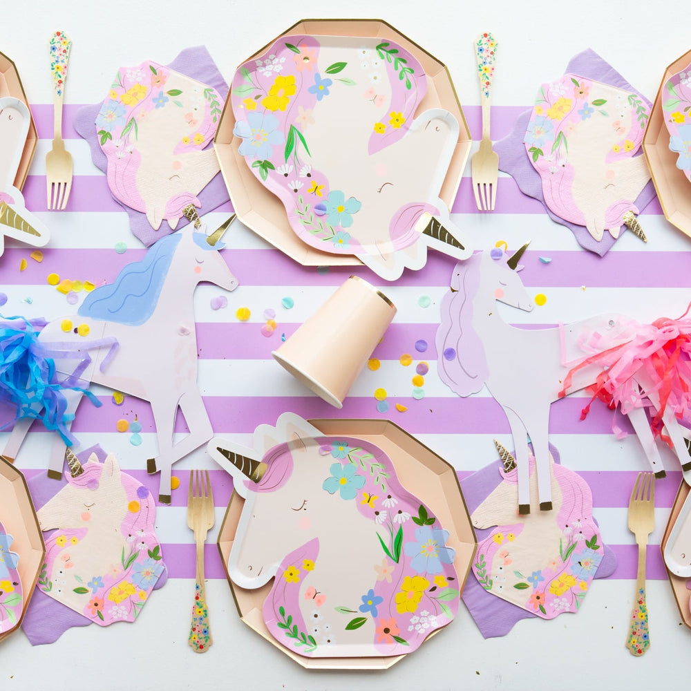 MEADOW UNICORN SHAPED NAPKINS Meri Meri Napkins MEADOW UNICORN SHAPED NAPKINS Bonjour Fete - Party Supplies