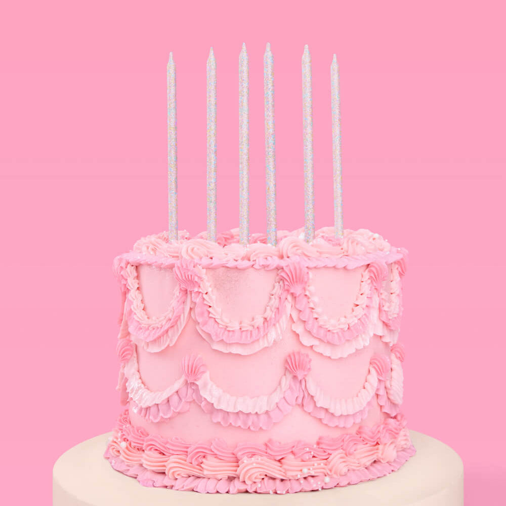 Shimmer Candles - iridescent glitter candles xo, Fetti candle Shimmer Candles - iridescent glitter candles Bonjour Fete - Party Supplies