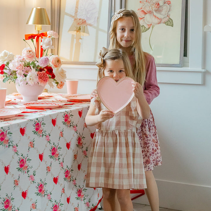 PINK VALENTINE HEART PLATES Bonjour Fete Plates PINK VALENTINE HEART PLATES Bonjour Fete - Party Supplies