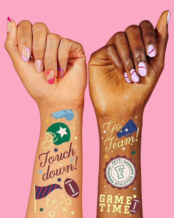 VARSITY FOIL TEMPORARY TATTOOS xo, Fetti Stickers & Temporary Tattoos VARSITY FOIL TEMPORARY TATTOOS Bonjour Fete - Party Supplies