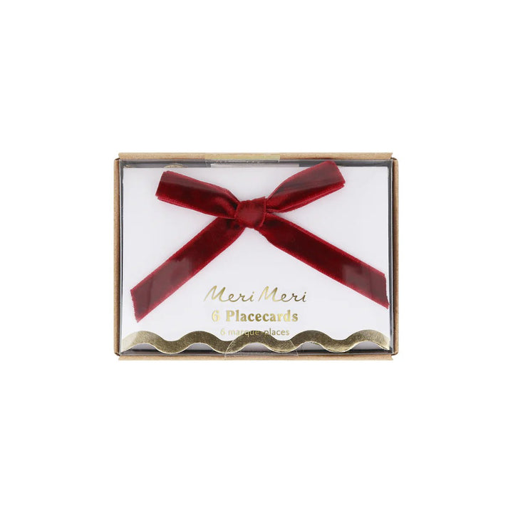 Velvet Bow Scalloped Place Cards