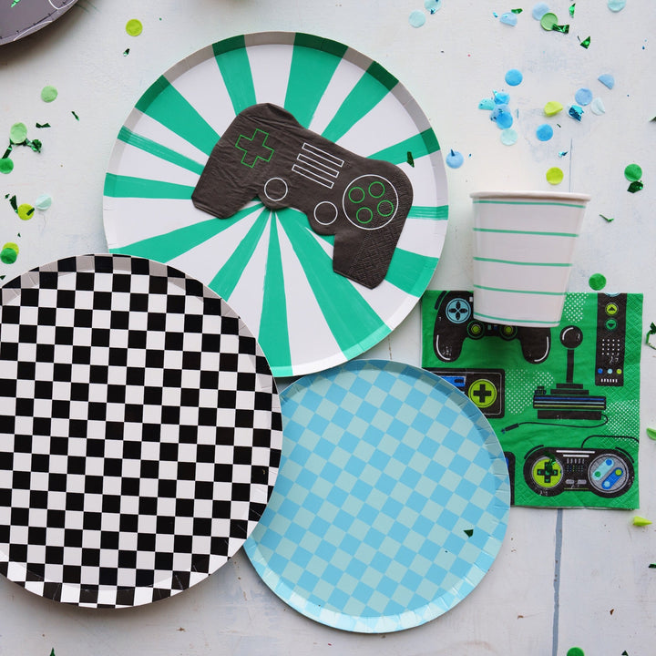 BLUE CHECKER PLATES Jollity & Co. + Daydream Society Plates Bonjour Fete - Party Supplies