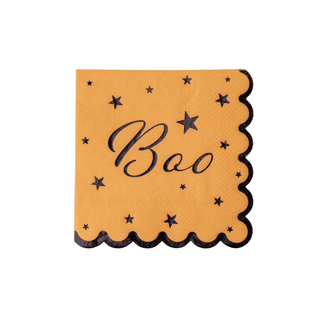 Vintage Halloween Boo small napkins for a retro Halloween party