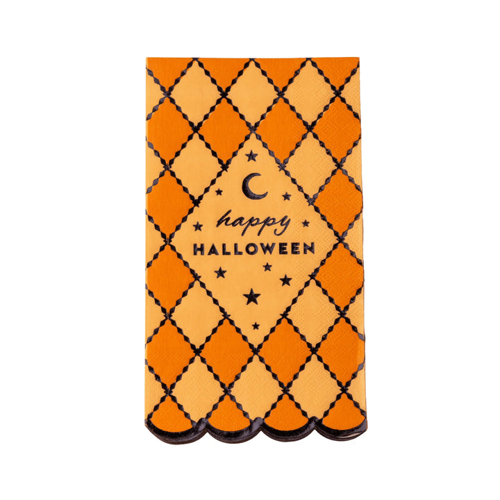 Vintage Halloween guest towels, set of 20, in orange and black for a Halloween bar or powder room