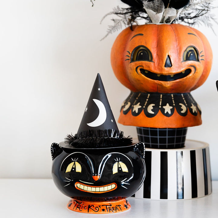 JOHANNA PARKER VINTAGE HALLOWEEN CAT CANDY BOWL Magenta 0 Faire Bonjour Fete - Party Supplies