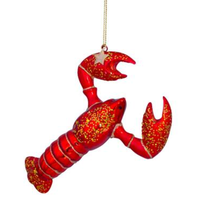 RED LOBSTER GLASS ORNAMENT Vondels RED LOBSTER GLASS ORNAMENT Bonjour Fete - Party Supplies
