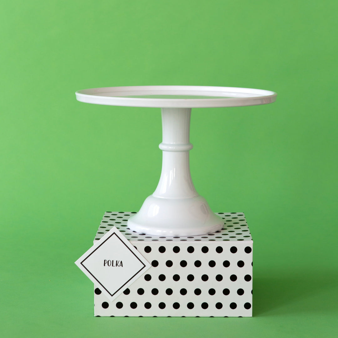 LARGE BLANC WHITE PEDESTAL MELAMINE CAKE STAND Bonjour Fete Cake Stand LARGE BLANC WHITE PEDESTAL MELAMINE CAKE STAND Bonjour Fete - Party Supplies