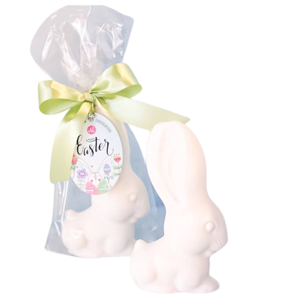 WHITE CHOCOLATE EASTER BUNNY Maggie Lyon Chocolatiers Easter Candy Bonjour Fete - Party Supplies