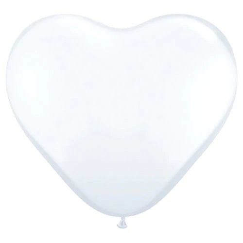 WHITE HEART-SHAPED LATEX BALLOON LA Balloons Balloons Bonjour Fete - Party Supplies