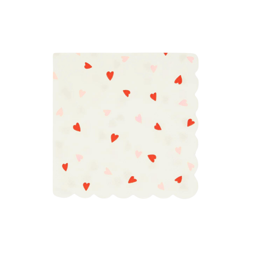 WHITE VALENTINE'S SCALLOPED COCKTAIL NAPKINS Meri Meri Bonjour Fete - Party Supplies