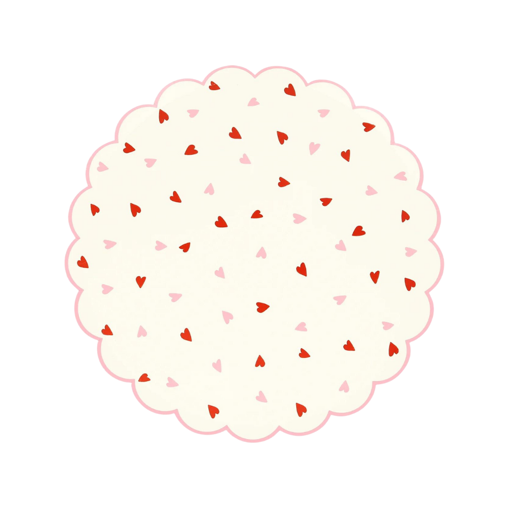 White Valentine's Scalloped Side Plates Bonjour Fete Party Supplies Valentine's Day Party Supplies