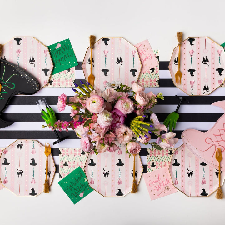 BLACK NOIR SIGNATURE CABANA STRIPE TABLE RUNNER Bonjour Fête Table Covers & Placemats BLACK NOIR SIGNATURE CABANA STRIPE TABLE RUNNER Bonjour Fete - Party Supplies