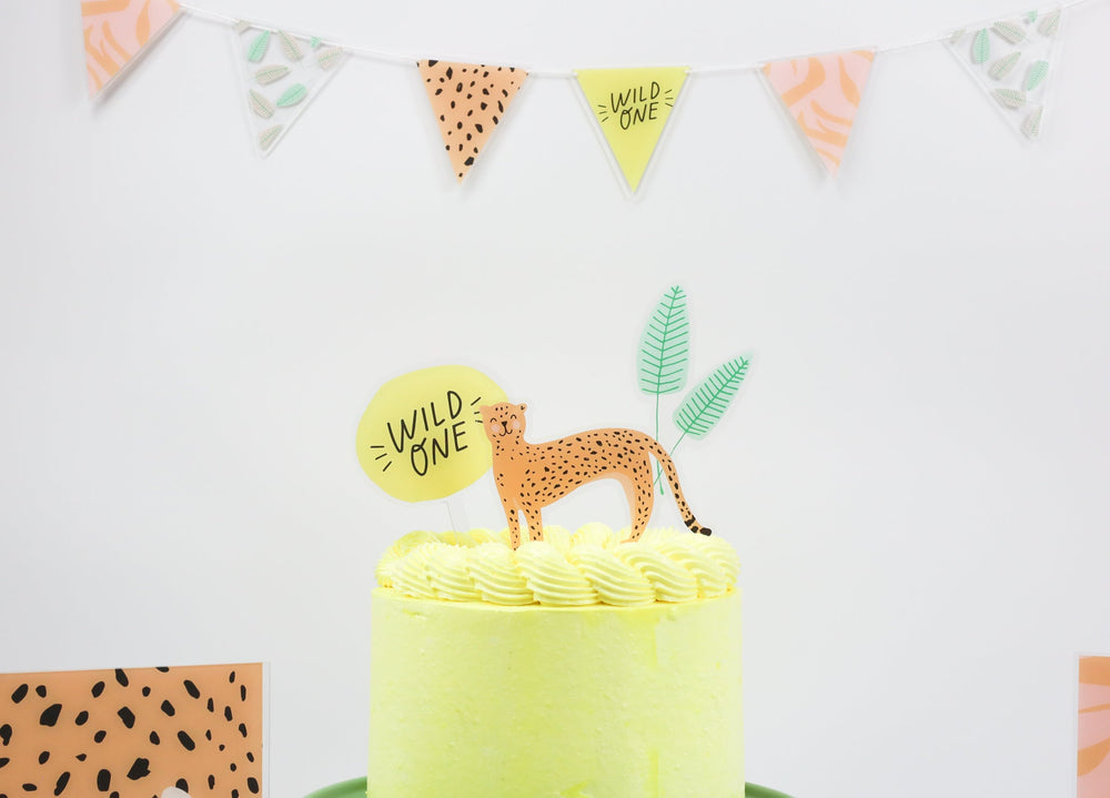 Acrylic Wild One cake toppers from Joyeux Company for a first birthday party