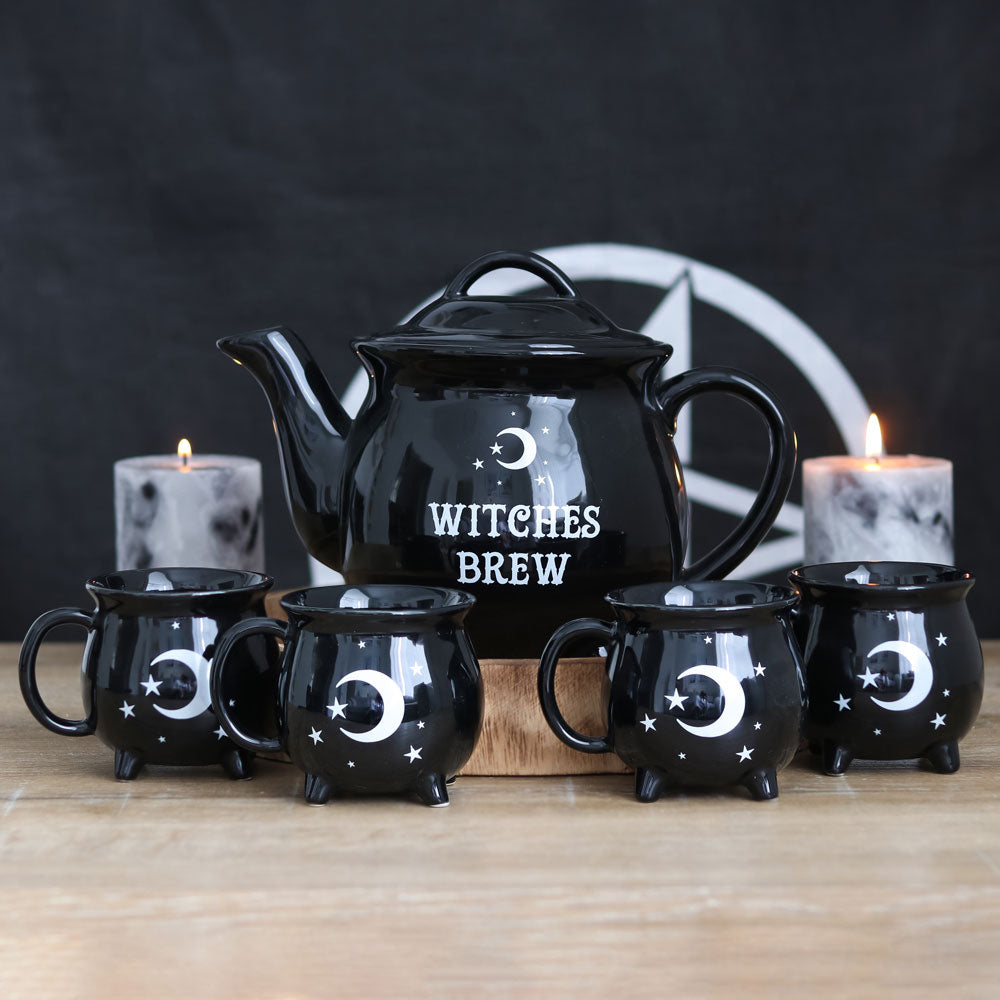 Witches Brew Halloween Cauldron Ceramic Tea Set Bonjour Fete Party Supplies Halloween Home Decor