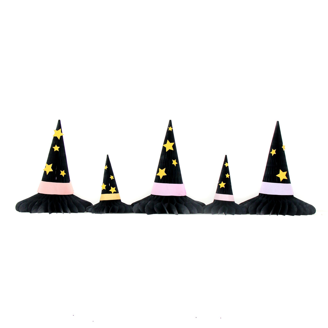 Honeycomb Witch Hats Kailo Chic Halloween Decor Honeycomb Witch Hats Bonjour Fete - Party Supplies
