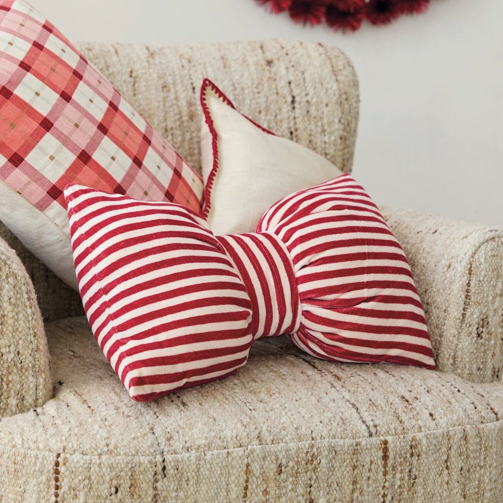 STRIPED BOW LUMBAR PILLOW - Bonjour Fête 