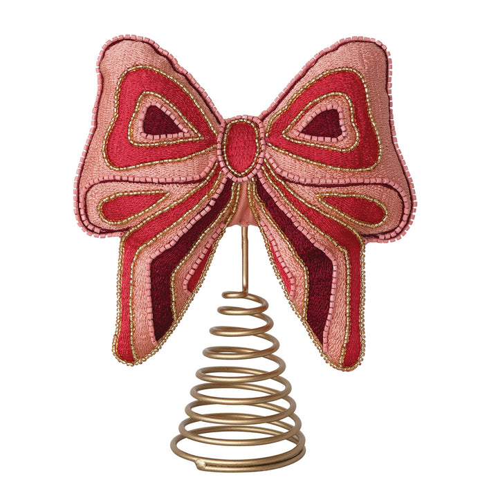 COTTON EMBROIDERED BOW TREE TOPPER - Bonjour Fête 