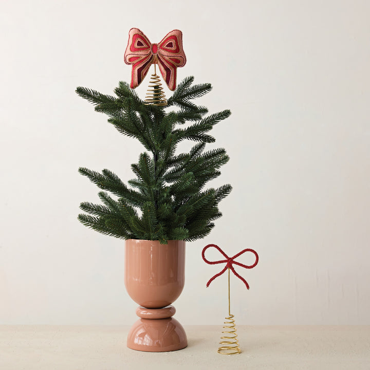 COTTON EMBROIDERED BOW TREE TOPPER - Bonjour Fête 