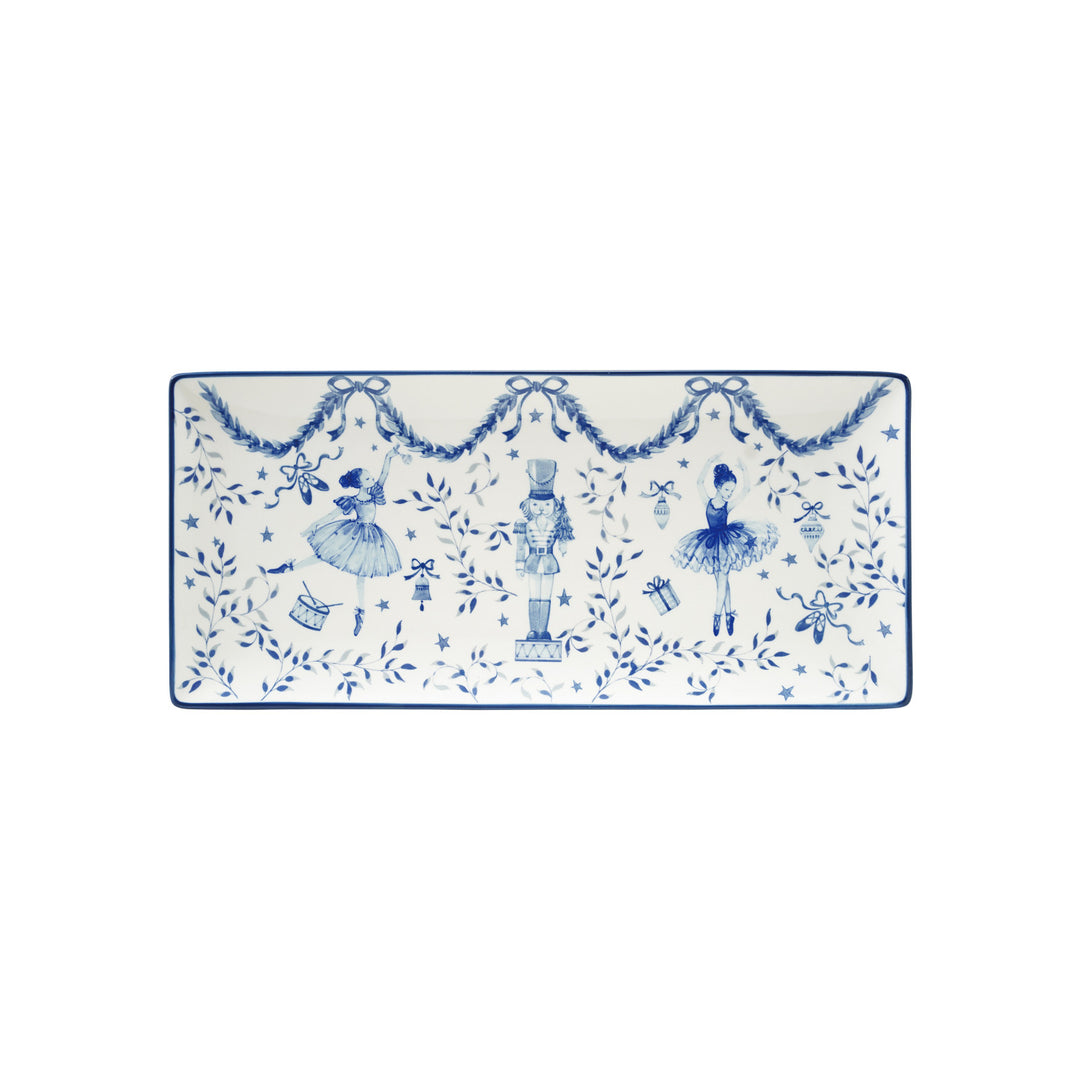NUTCRACKER & BALLERINA STONEWARE TRAY - Bonjour Fête 