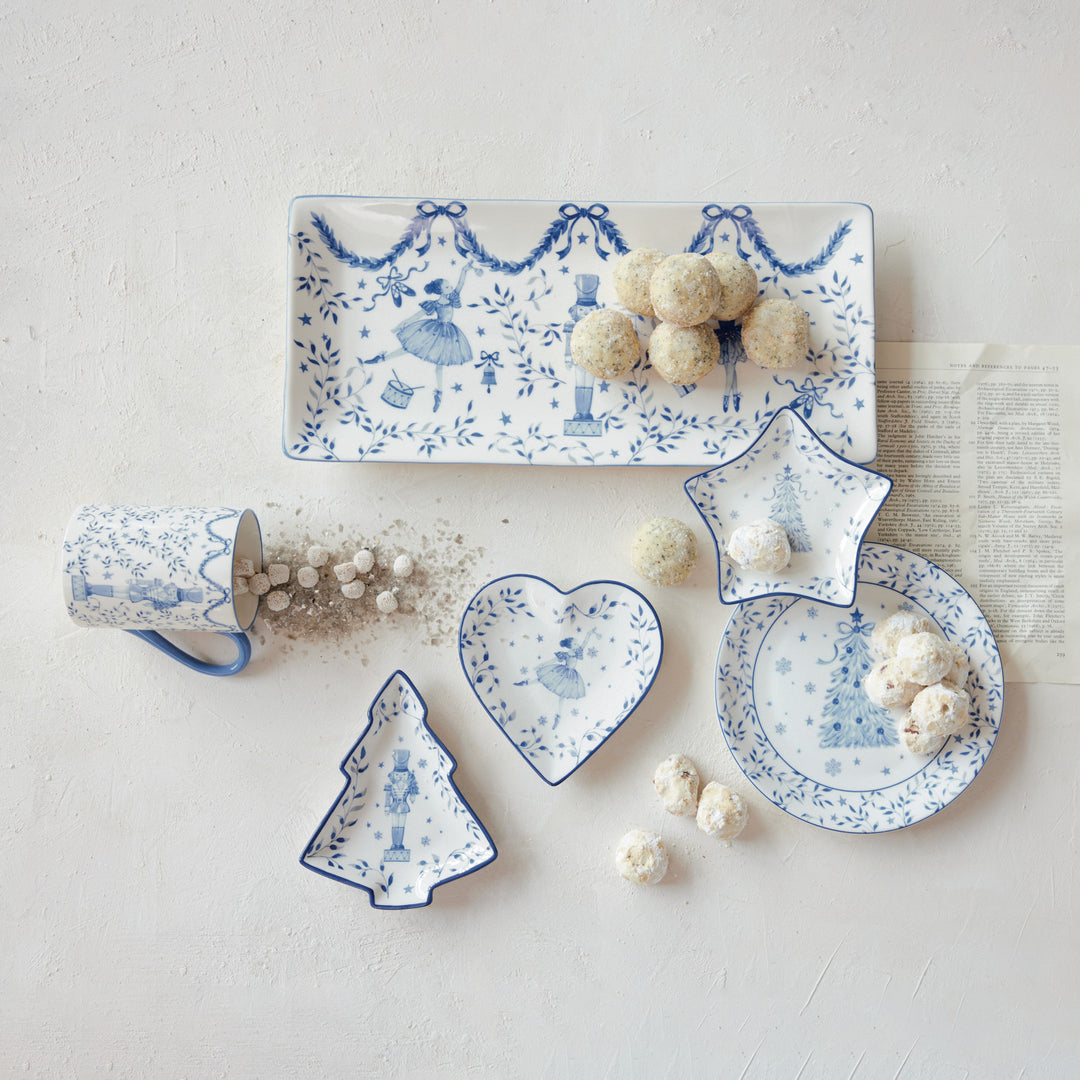 NUTCRACKER & BALLERINA STONEWARE TRAY - Bonjour Fête 