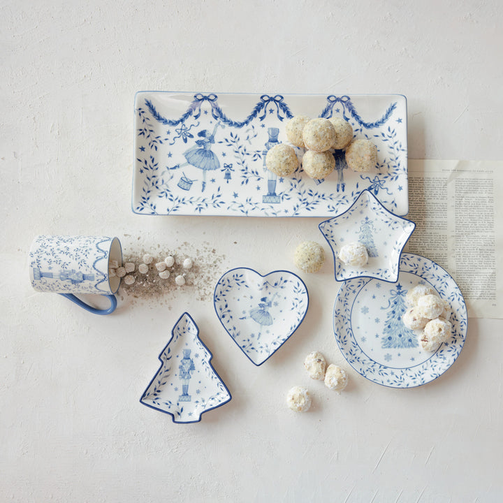 NUTCRACKER & BALLERINA STONEWARE TRAY - Bonjour Fête 