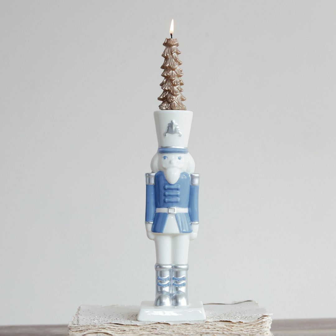 BLUE NUTCRACKER TAPER CANDLE HOLDER - Bonjour Fête 