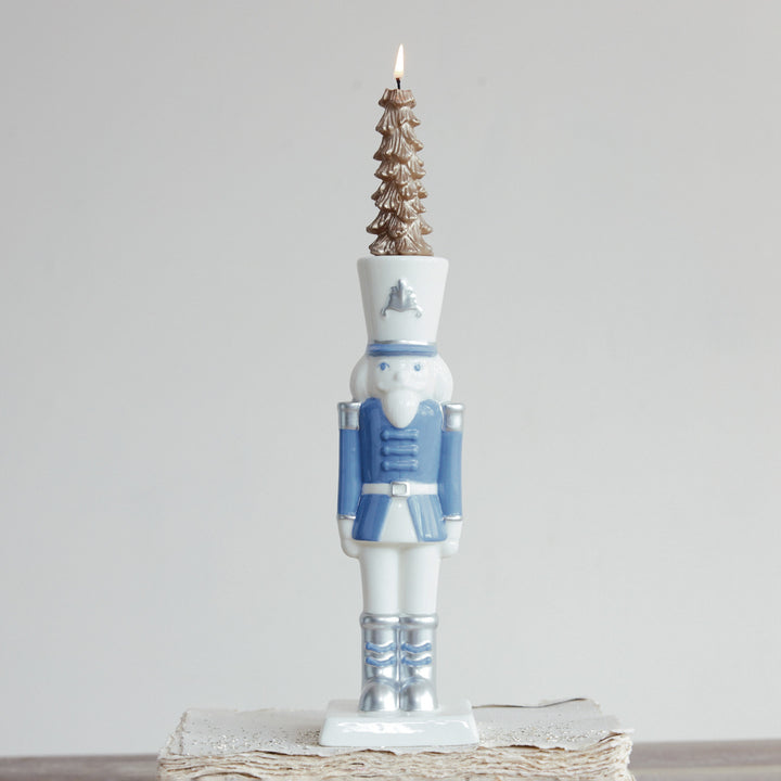 BLUE NUTCRACKER TAPER CANDLE HOLDER - Bonjour Fête 