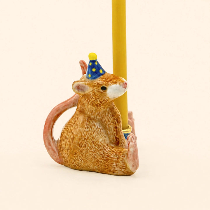 Year of the Rat Cake Topper | Porcelain Party Animal | Candle Holder | Chinese Zodiac