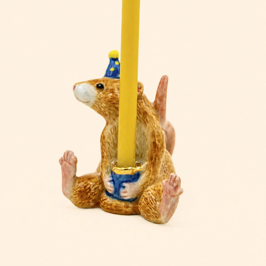 Year of the Rat Cake Topper | Porcelain Party Animal | Candle Holder | Chinese Zodiac