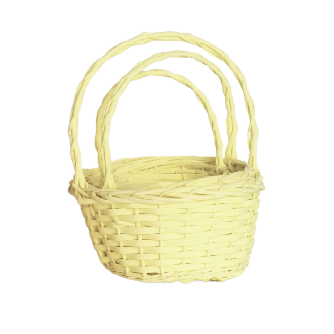 YELLOW WICKER EASTER BASKET One Hundred 80 Degrees Easter Baskets YELLOW WICKER EASTER BASKET Bonjour Fete - Party Supplies