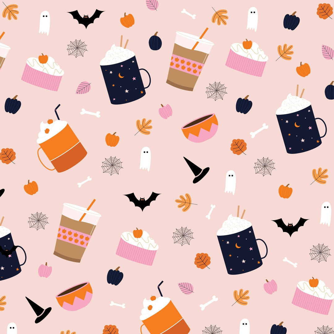 Pumpkin Spice Latte Gift Wrap Sheets The Meatball Studio 0 Faire Bonjour Fete - Party Supplies