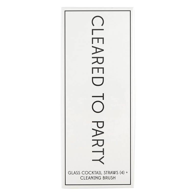 Glass Cocktail Straw Set 4pk Santa Barbara Design Studio by Creative Brands Bonjour Fete - Party Supplies