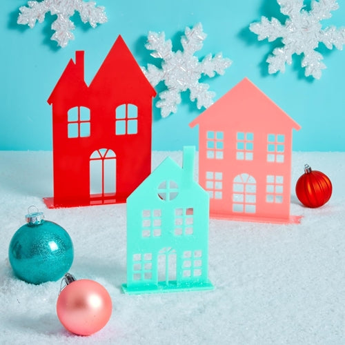 COLORFUL ACRYLIC HOLIDAY HOUSES Kailo Chic Halloween Home Decor Bonjour Fete - Party Supplies