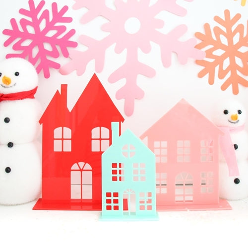 COLORFUL ACRYLIC HOLIDAY HOUSES Kailo Chic Halloween Home Decor Bonjour Fete - Party Supplies