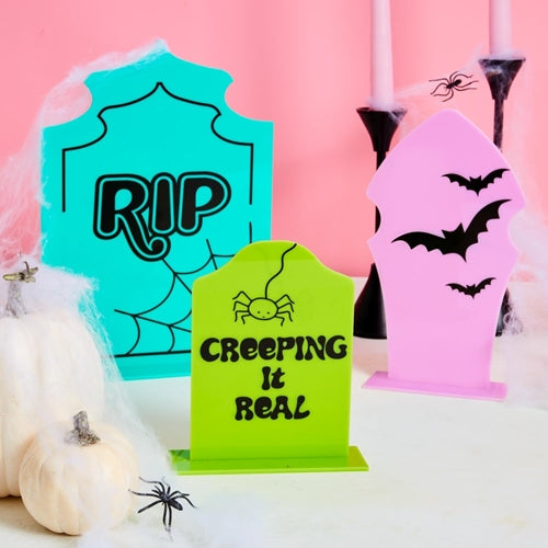COLORFUL ACRYLIC TOMBSTONES Kailo Chic Halloween Home Decor Bonjour Fete - Party Supplies
