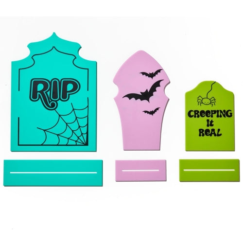 COLORFUL ACRYLIC TOMBSTONES Kailo Chic Halloween Home Decor Bonjour Fete - Party Supplies