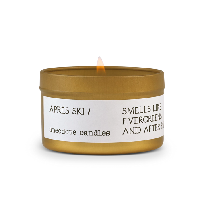 APRES SKI TRAVEL TIN CANDLE Anecdote Candles Holiday candle Bonjour Fete - Party Supplies