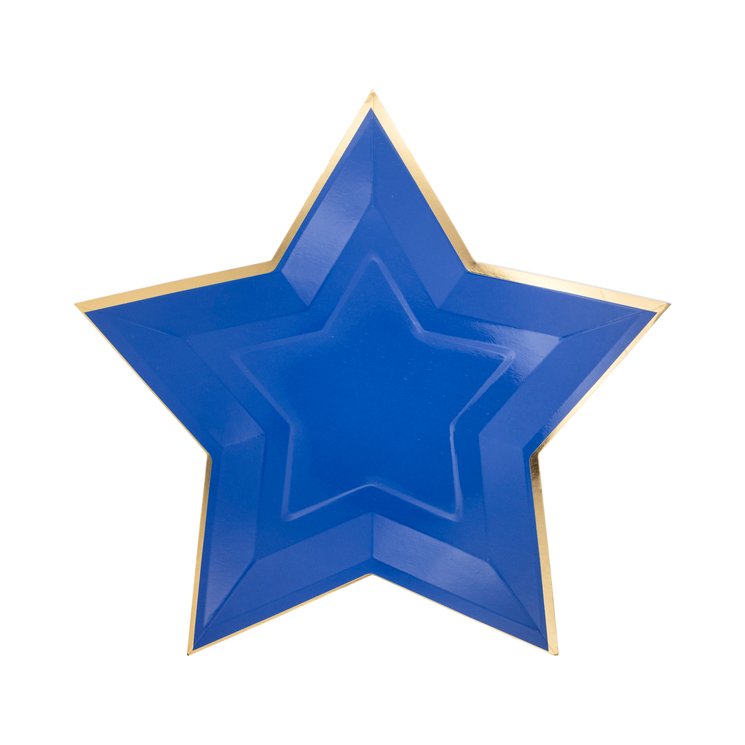 Blue Star Shaped Plates Bonjour Fete Party Supplies 4th Of July Party Supplies