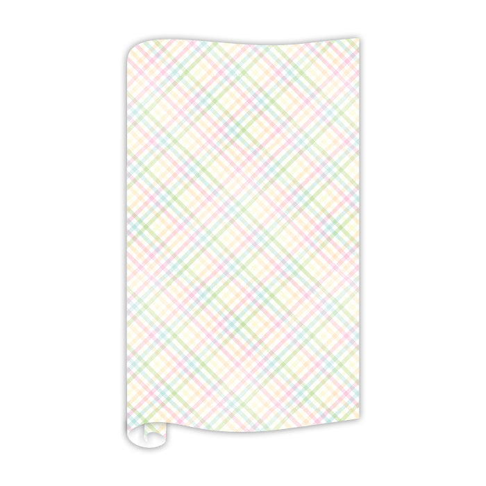 SPRING PASTEL GINGHAM WRAPPING PAPER Rosanne Beck Collections Easter tableware Bonjour Fete - Party Supplies