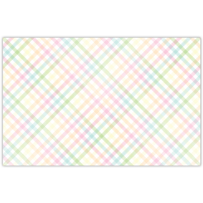 SPRING PASTEL GINGHAM PLACEMATS Rosanne Beck Collections Easter tableware Bonjour Fete - Party Supplies
