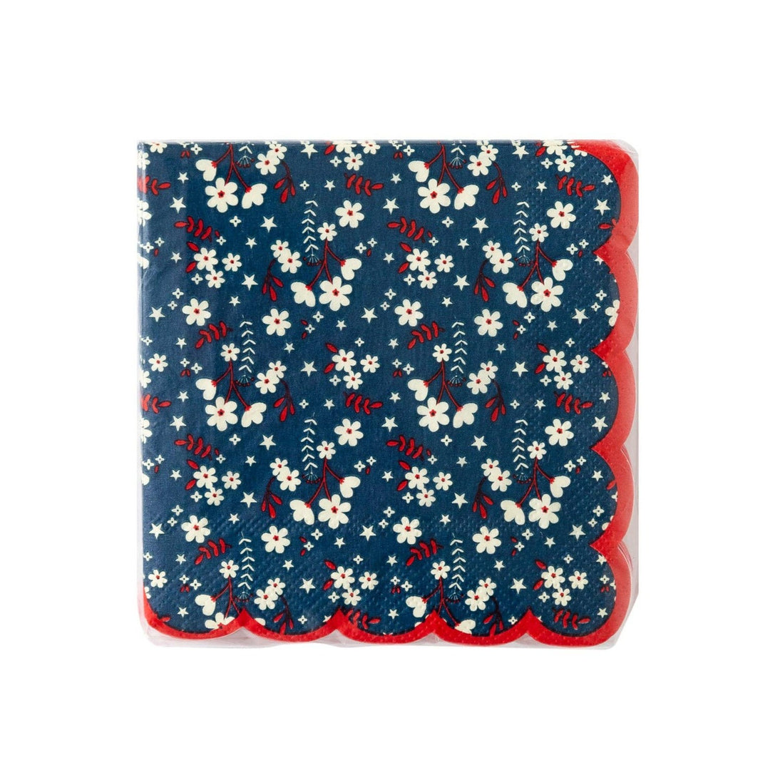 LIBERTY FLORAL SCALLOP COCKTAIL NAPKINSBonjour Fete - Party Supplies