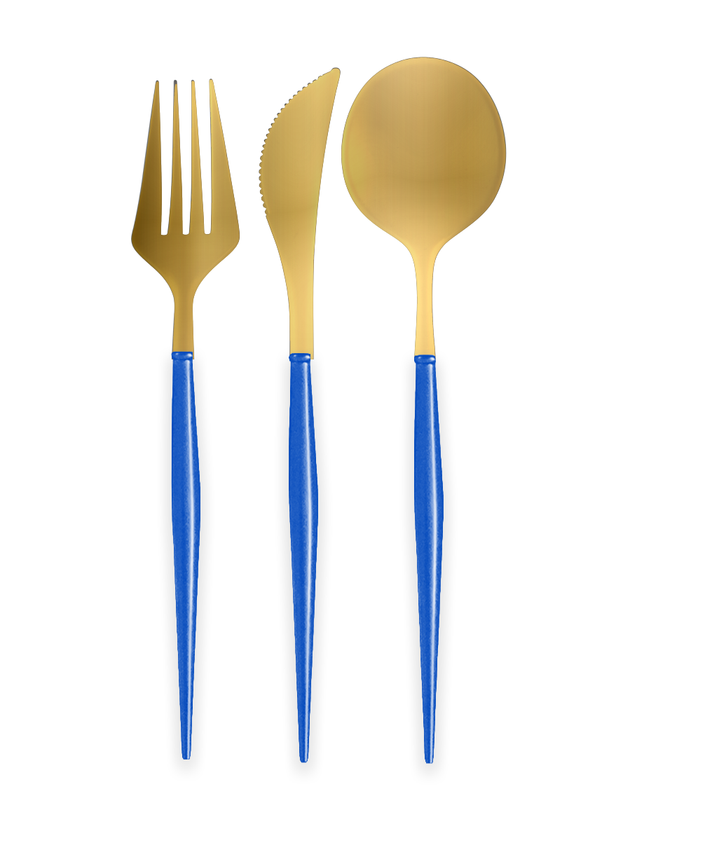 BELLA GOLD AND CHINA BLUE CUTLERY Sophistiplate Cutlery Bonjour Fete - Party Supplies