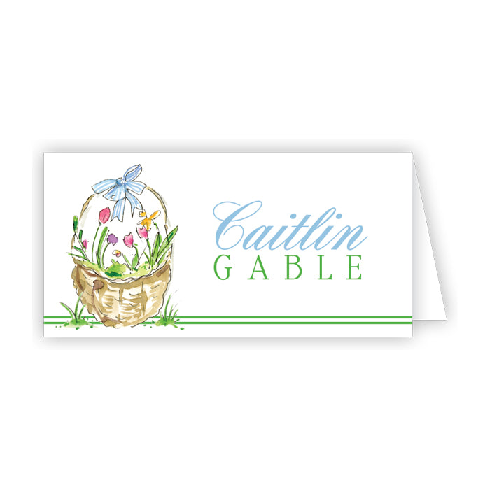 HANDPAINTED EASTER BASKET PLACE CARDS Rosanne Beck Collections Easter tableware Bonjour Fete - Party Supplies