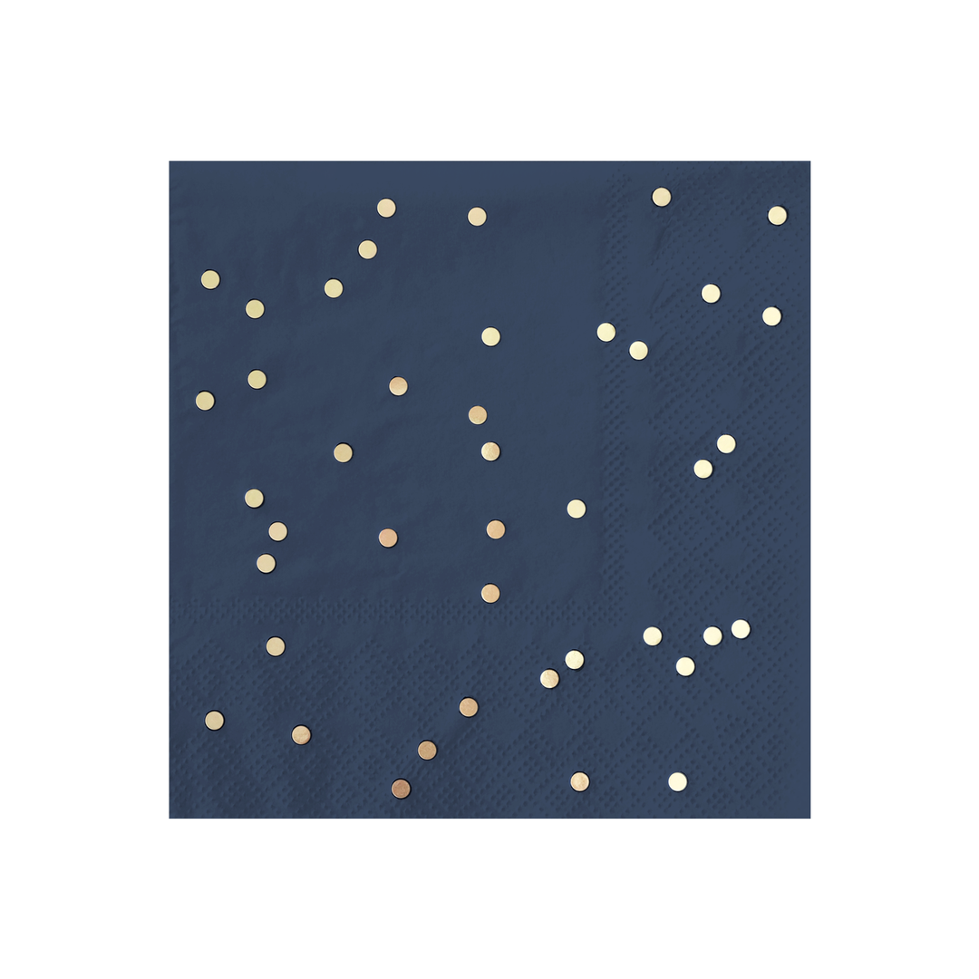Paper Napkins - Confetti - Navy & Gold Paperboy Bonjour Fete - Party Supplies