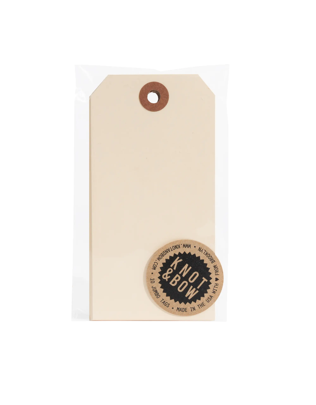 JUMBO PARCEL TAGS Knot & Bow Gift Tags MANILA Bonjour Fete - Party Supplies